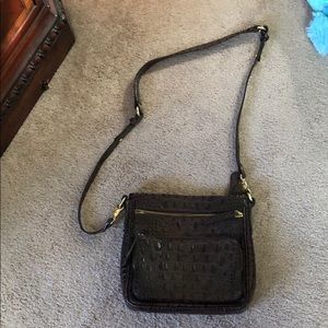 BRAHMIN BROWN LEATHER CROSS BODY BAG